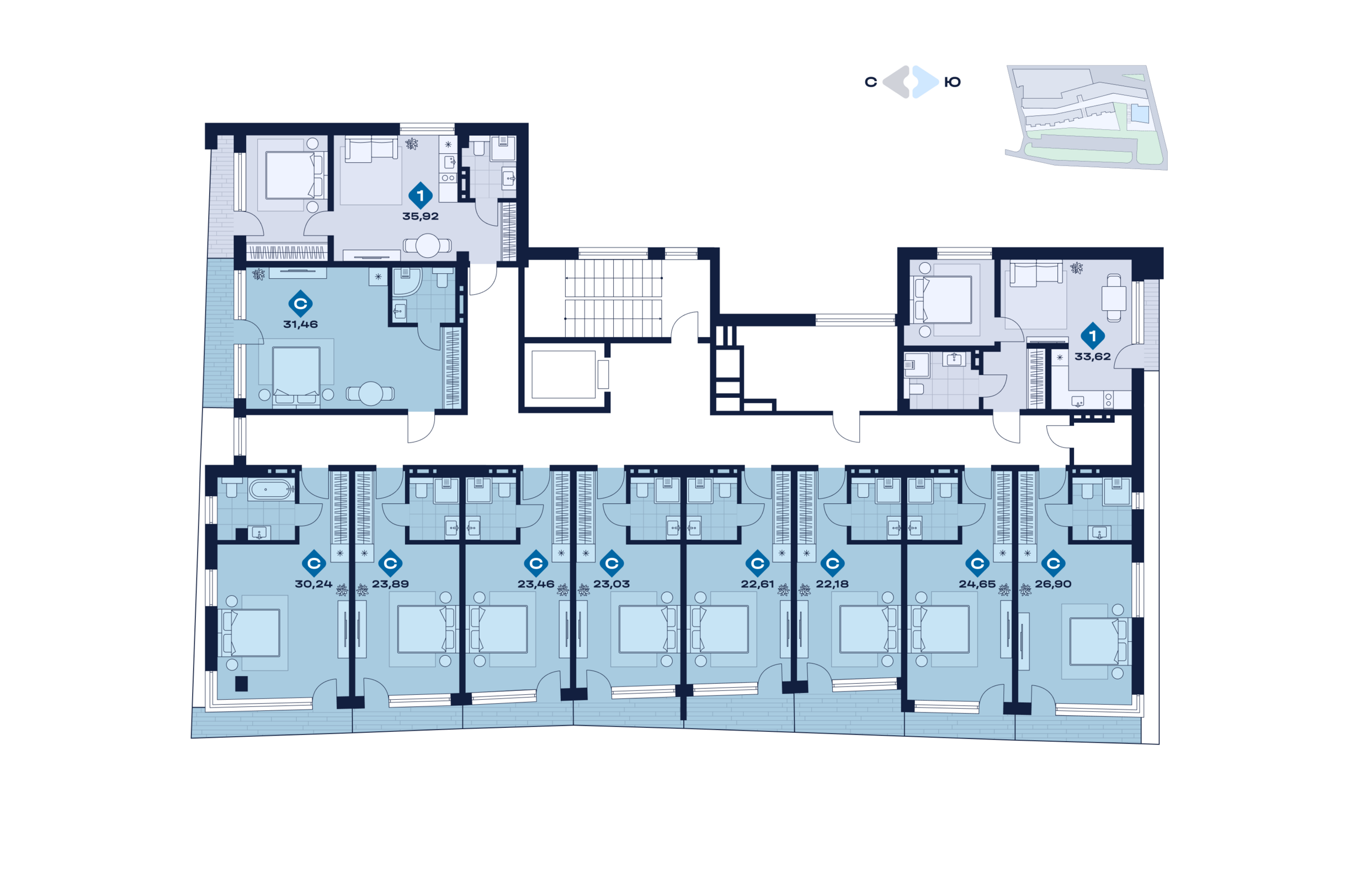План этажа — апартаменты №16