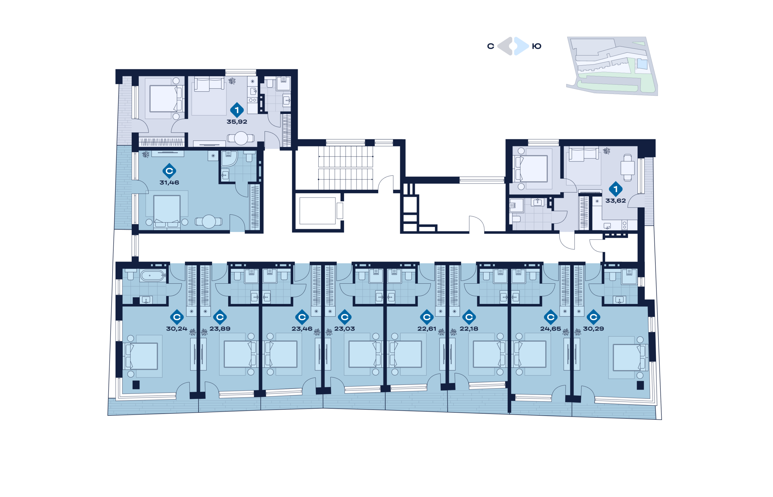 План этажа — апартаменты №30